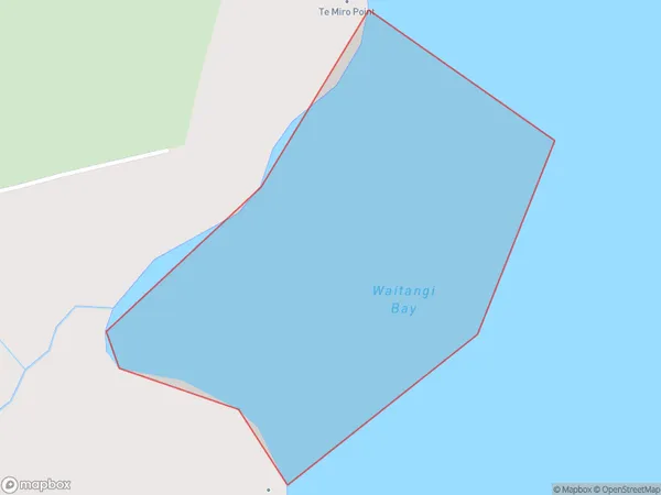 Waitangi Bay, Bay of Plenty Polygon Area Map