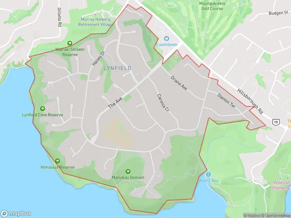 Lynfield, Auckland Polygon Area Map