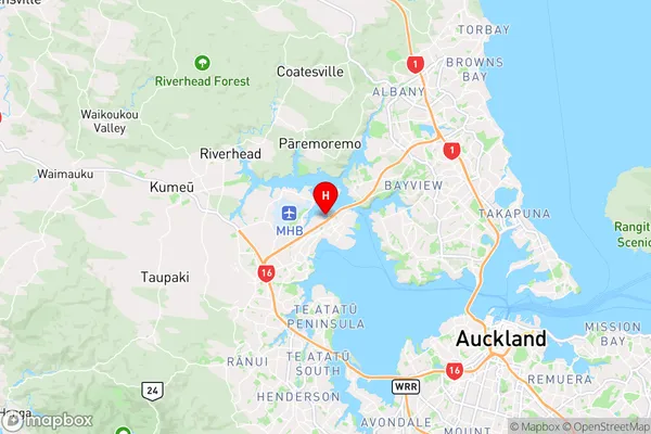 Wallace Inlet,Auckland Region Map