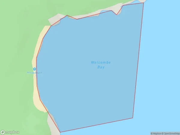 Welcombe Bay, Southland Polygon Area Map