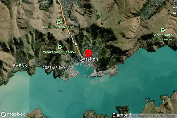 Lyttelton,Canterbury Satellite Map