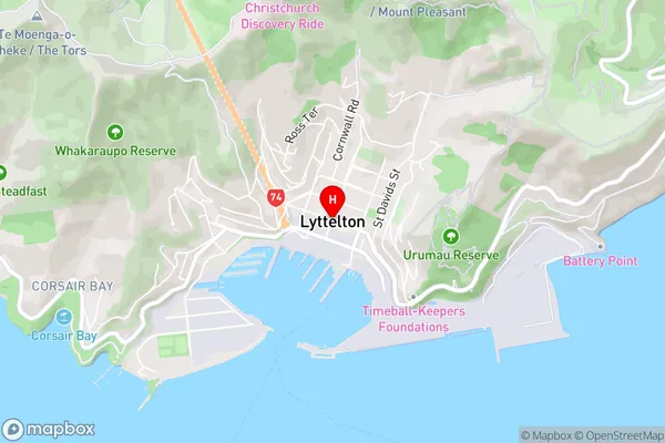 Lyttelton,Canterbury Area Map