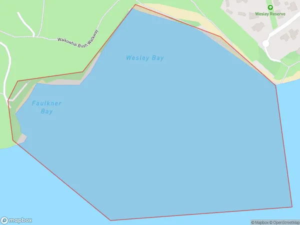 Wesley Bay, Auckland Polygon Area Map