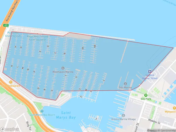 Westhaven, Auckland Polygon Area Map