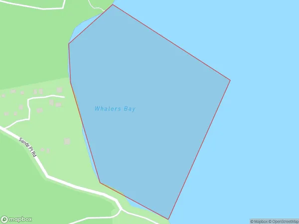 Whalers Bay, Southland Polygon Area Map