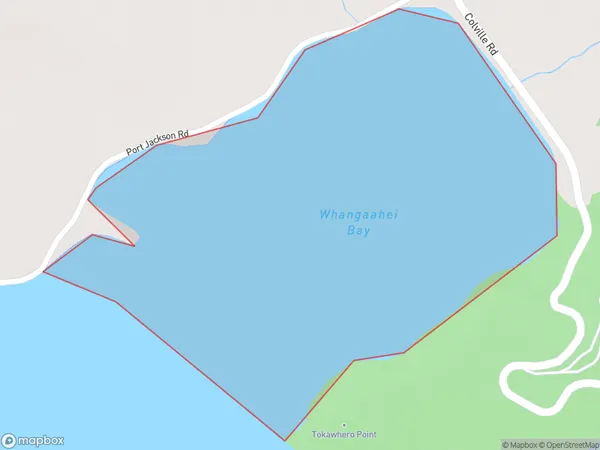 Whangaahei Bay, Waikato Polygon Area Map