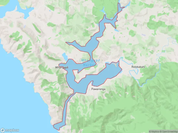 Whangape Harbour, Northland Polygon Area Map