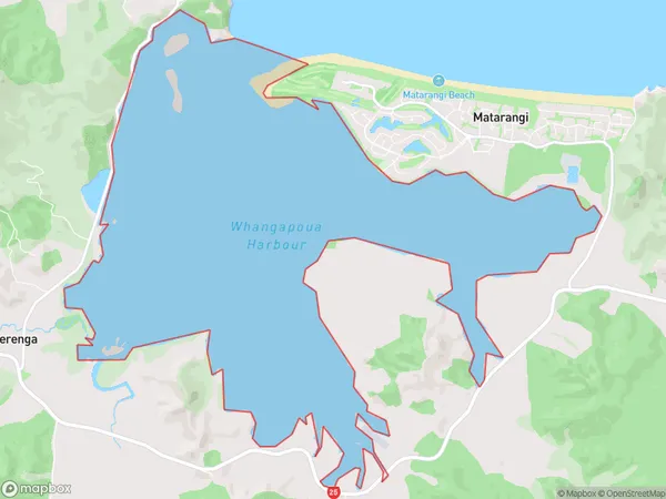 Whangapoua Harbour, Waikato Polygon Area Map