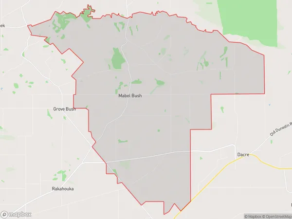 Mabel Bush, Southland Polygon Area Map