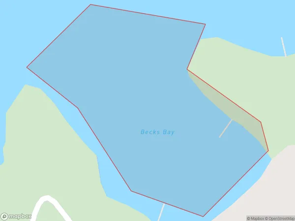 Whenuanui or Becks Bay, Otago Polygon Area Map