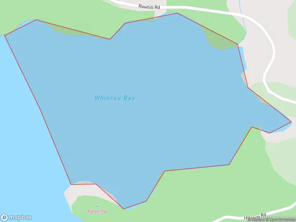 Whiorau Bay, Northland Polygon Area Map
