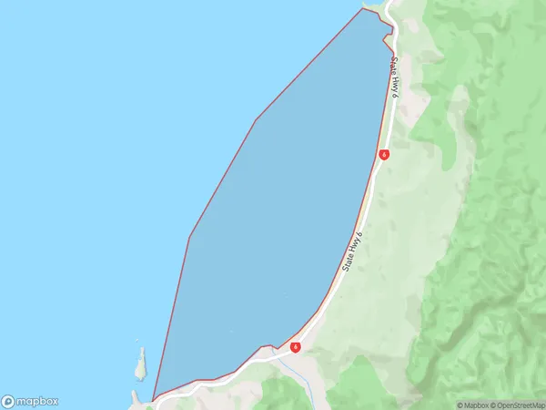 Woodpecker Bay, West Coast Polygon Area Map