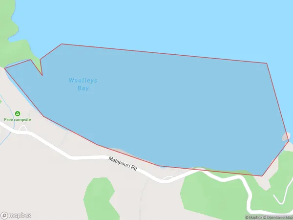 Woolleys Bay, Northland Polygon Area Map