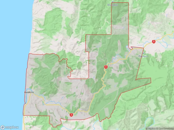 Awakino, Waikato Polygon Area Map