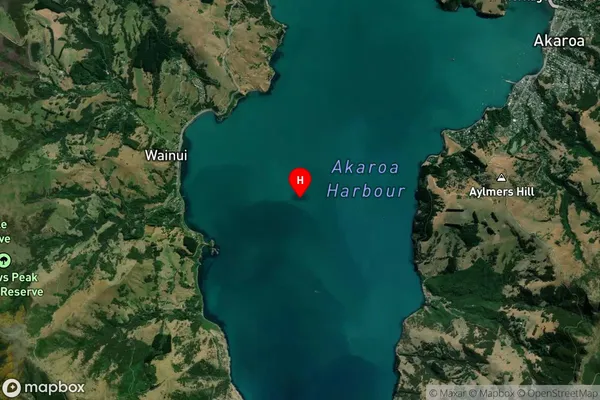 Akaroa Harbour,Canterbury Satellite Map