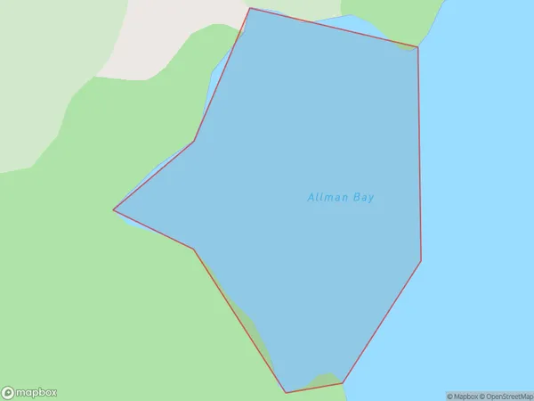 Allman Bay, Marlborough Polygon Area Map