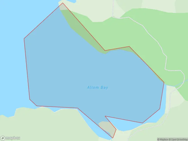 Allom Bay, Auckland Polygon Area Map