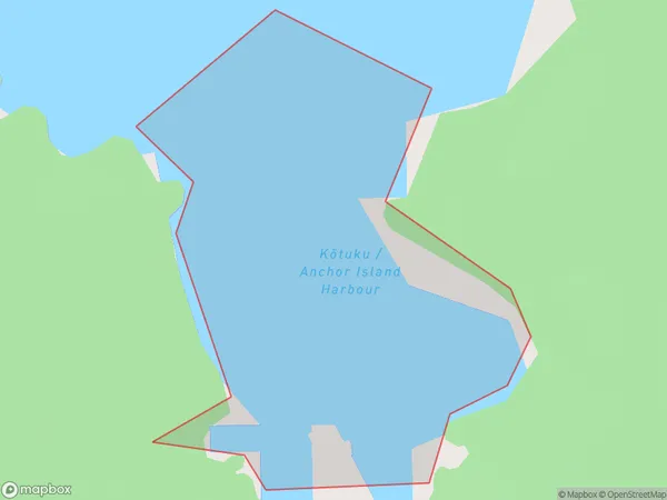 Anchor Island Harbour, Otago Polygon Area Map