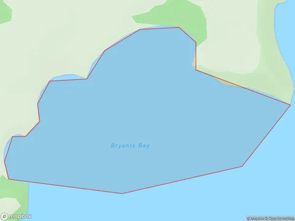 Bryants Bay, Auckland Polygon Area Map