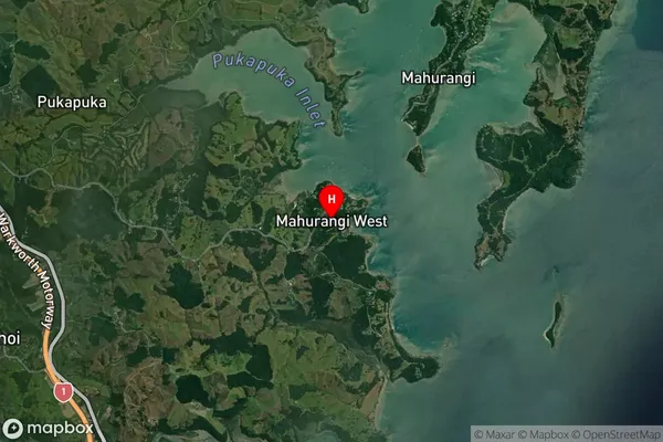 Mahurangi West,Auckland Satellite Map