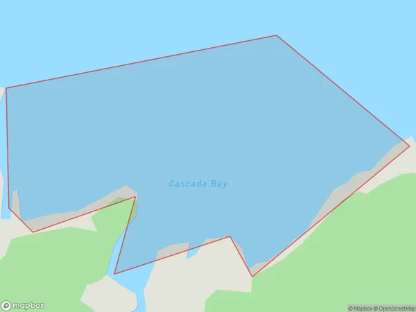 Cascada Bay, Southland Polygon Area Map