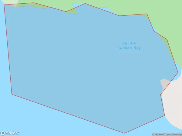 Cecilia Sudden Bay, Auckland Polygon Area Map