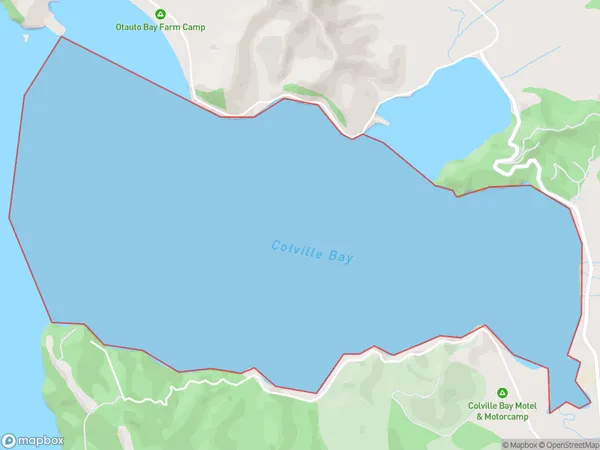 Colville Bay, Waikato Polygon Area Map