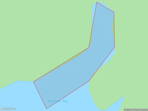 Diprose Bay, Southland Polygon Area Map