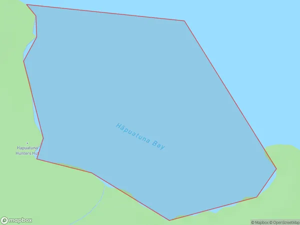 Hapuatuna Bay, Southland Polygon Area Map