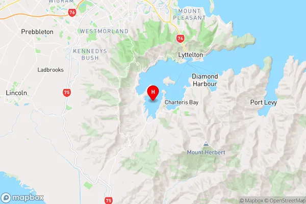 Head of the Bay,Canterbury Region Map