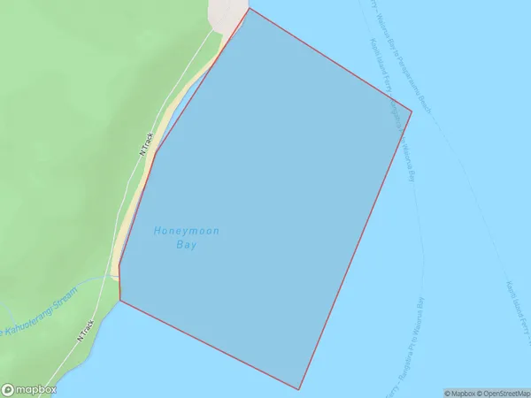 Honeymoon Bay, Otago Polygon Area Map