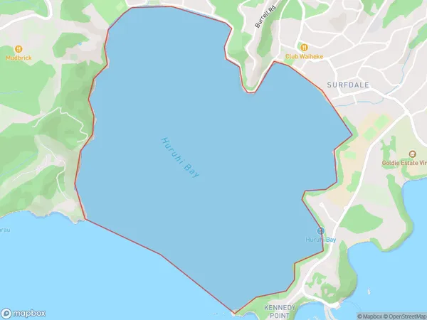 Huruhi Bay, Auckland Polygon Area Map