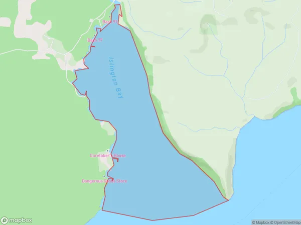 Islington Bay, Auckland Polygon Area Map