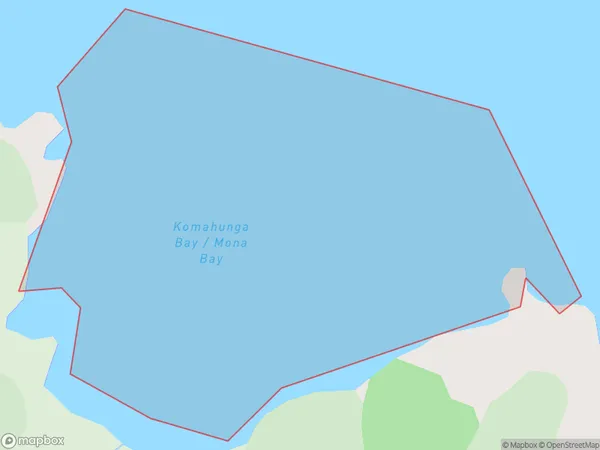 Komahunga Bay / Mona Bay, Auckland Polygon Area Map