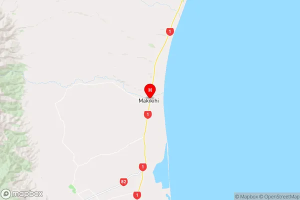 Makikihi,Canterbury Region Map