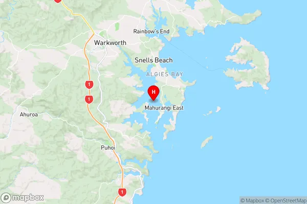Mahurangi Harbour,Auckland Region Map