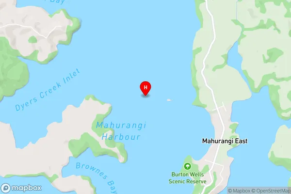 Mahurangi Harbour,Auckland Area Map