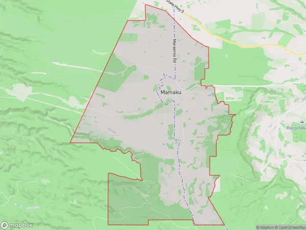 Mamaku, Bay of Plenty Polygon Area Map