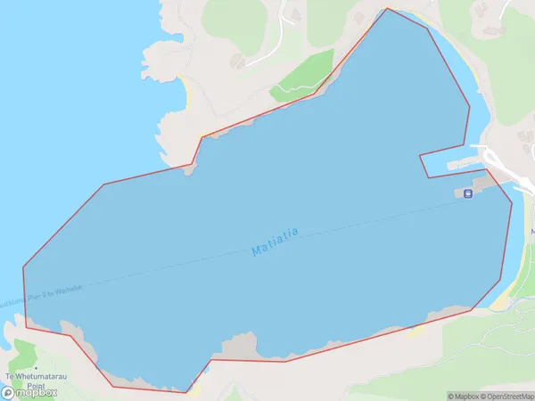 Matiatia Bay, Otago Polygon Area Map