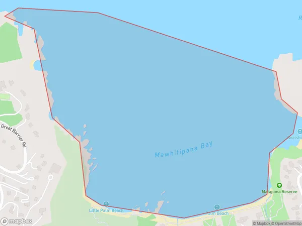 Mawhitipana Bay, Auckland Polygon Area Map