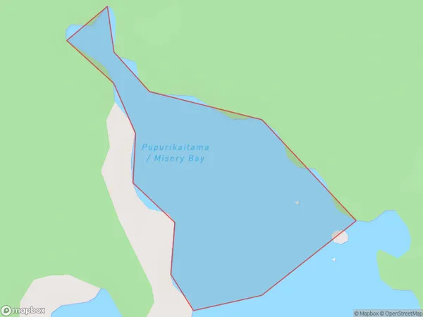 Misery Bay, Otago Polygon Area Map