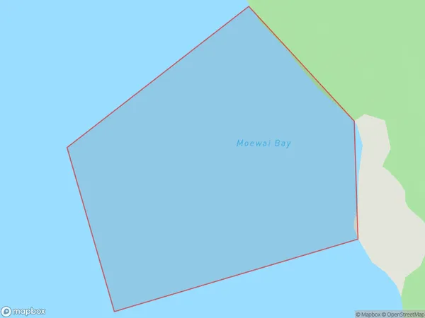 Moewai Bay, Bay of Plenty Polygon Area Map