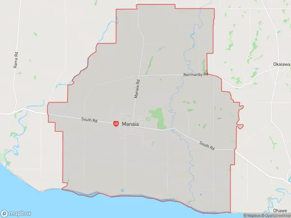 Manaia, Taranaki Polygon Area Map