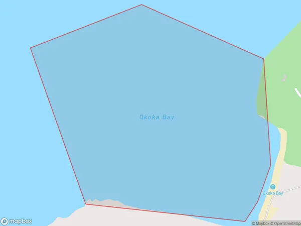 Okoka Bay, Auckland Polygon Area Map