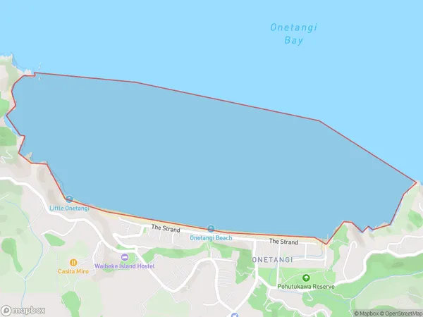 Onetangi Bay, Auckland Polygon Area Map