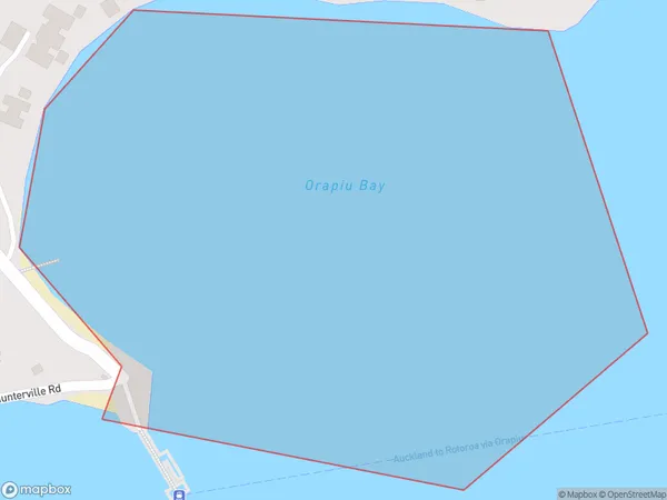 Orapiu Bay, Auckland Polygon Area Map