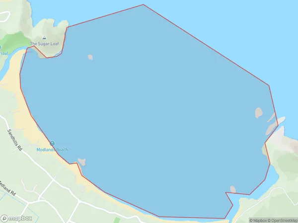 Oruawharo Bay, Auckland Polygon Area Map