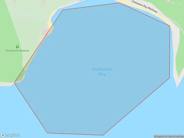 Otakawhe Bay, Auckland Polygon Area Map