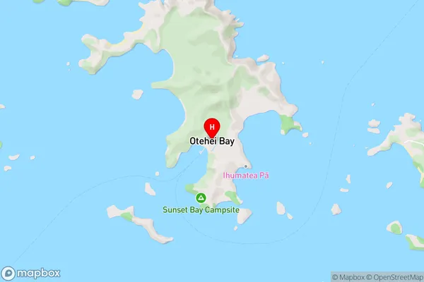 Otehei Bay,Northland Area Map