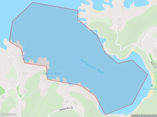 Owhanake Bay, Auckland Polygon Area Map